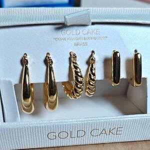 Gold Cake Elegant Gold Earring Set
